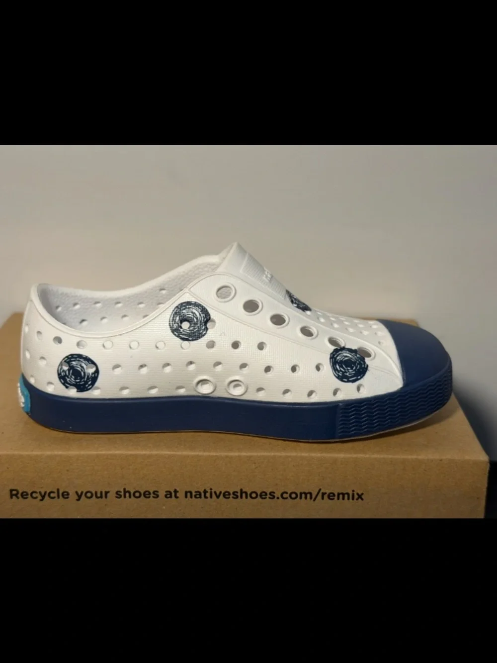 Native Jefferson Print Shoes Frontier Blue Scribble Dots Little Kids/Toddler C7